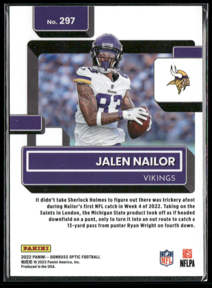 Jalen Nailor 2022 Donruss Optic #297 RC Minnesota Vikings