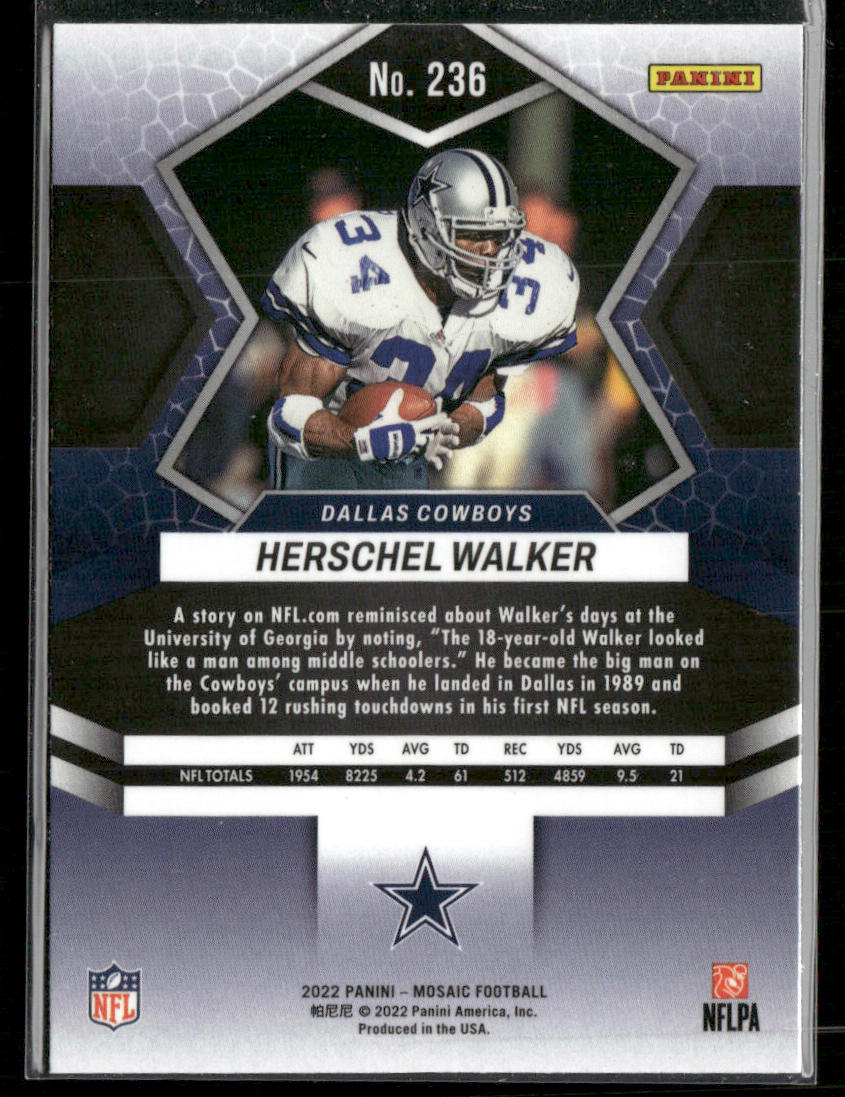 Herschel Walker 2022 Panini Mosaic #236 Dallas Cowboys