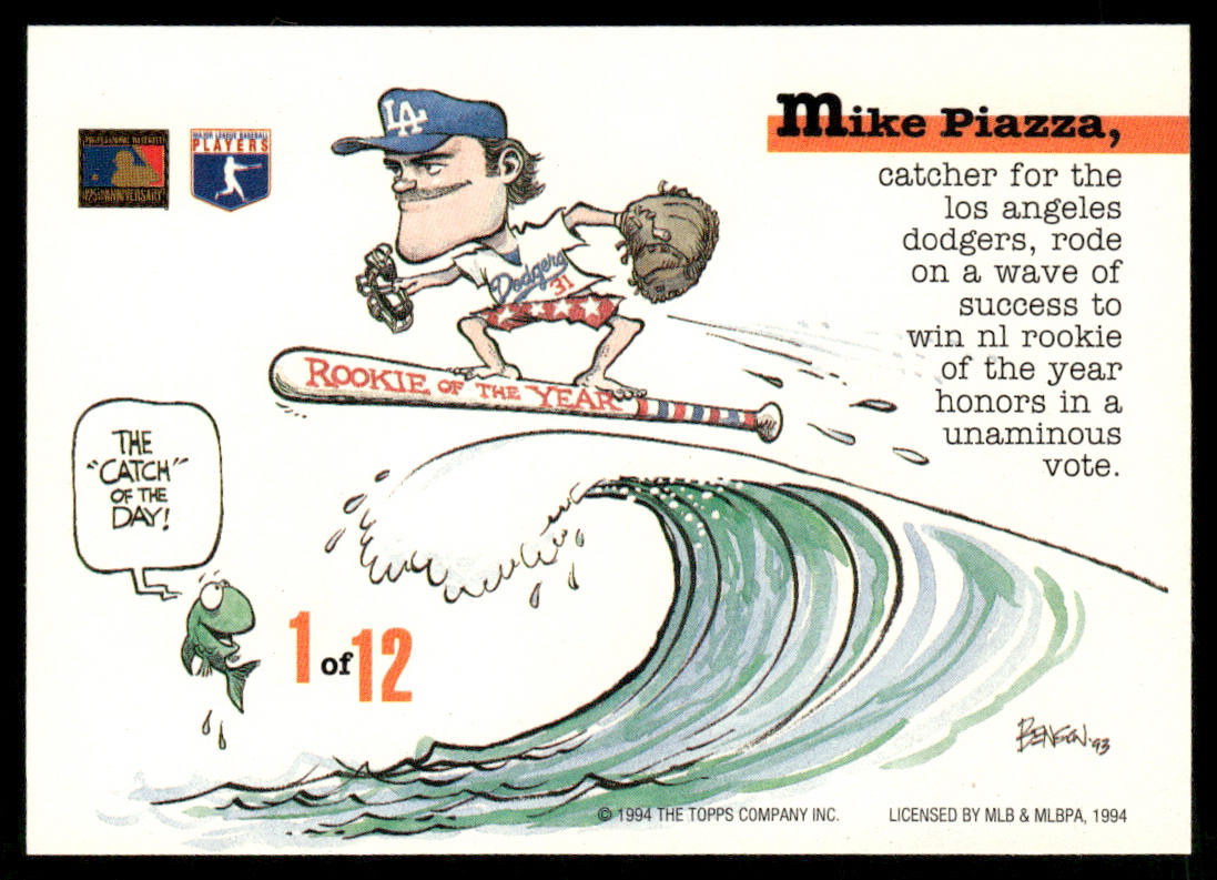 Mike Piazza 1994 Stadium Club Dugout Dirt #1 Los Angeles Dodgers