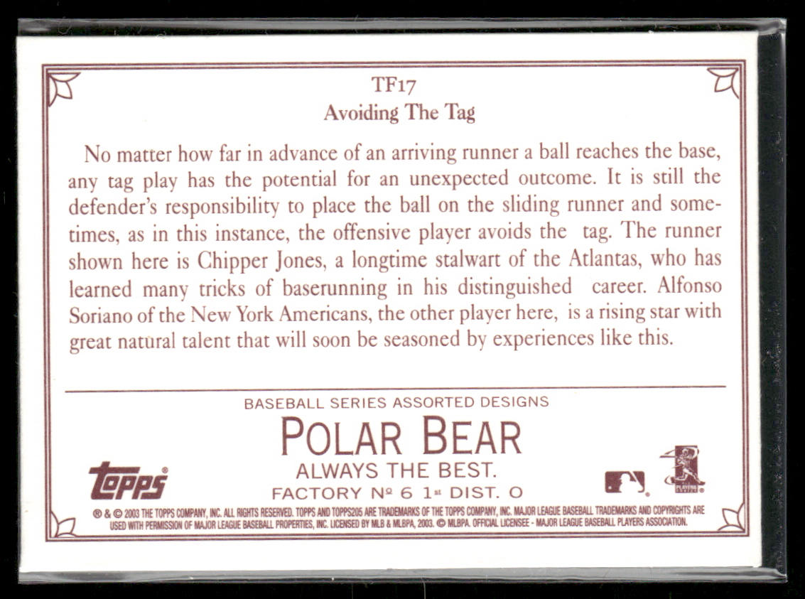 Alfonso Soriano / Chipper Jones 2003 Topps 205 Triple Folder Polar Bear #TF17