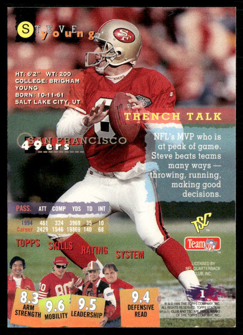 Steve Young 1995 Stadium Club #1 San Francisco 49ers
