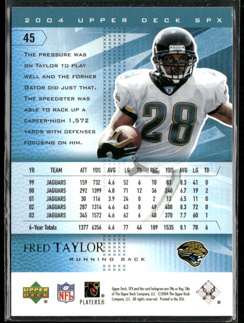 Fred Taylor 2004 SPx #45 Jacksonville Jaguars