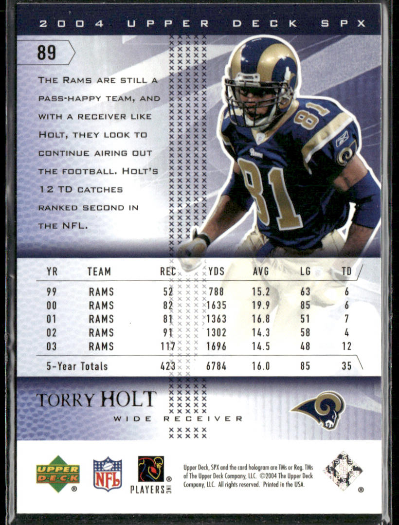 Torry Holt 2004 SPx #89 St. Louis Rams