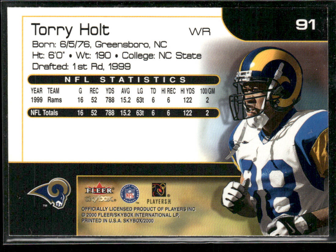 Torry Holt 2000 SkyBox #91 St. Louis Rams