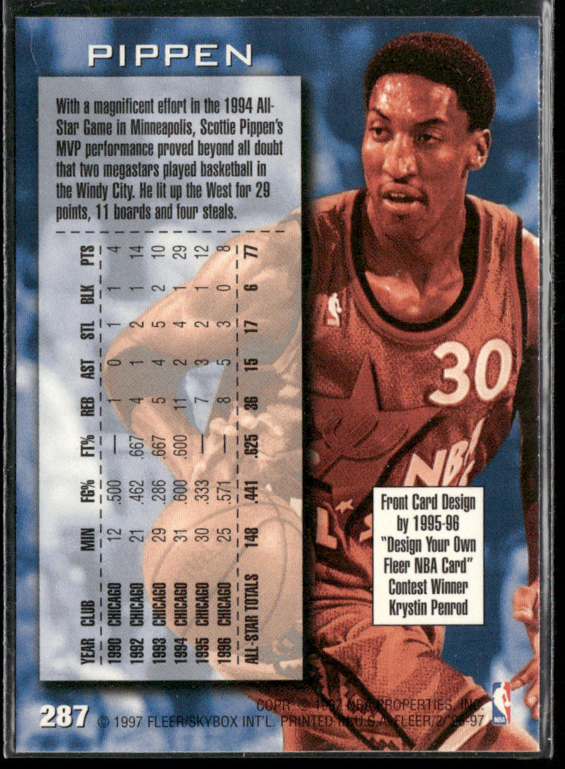 Scottie Pippen 1996-97 Fleer #287 Chicago Bulls
