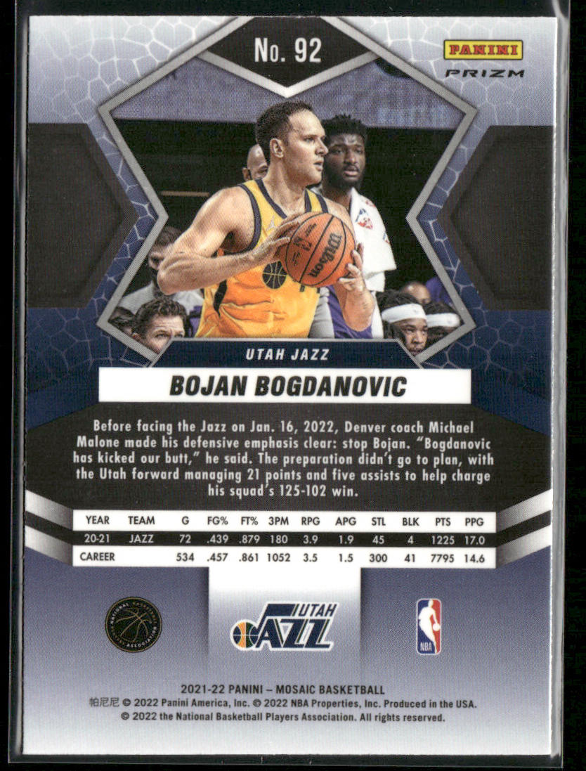 Bojan Bogdanovic 2021-22 Panini Mosaic Red #92 Utah Jazz