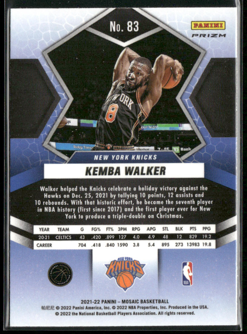 Kemba Walker 2021-22 Panini Mosaic Red #83 New York Knicks