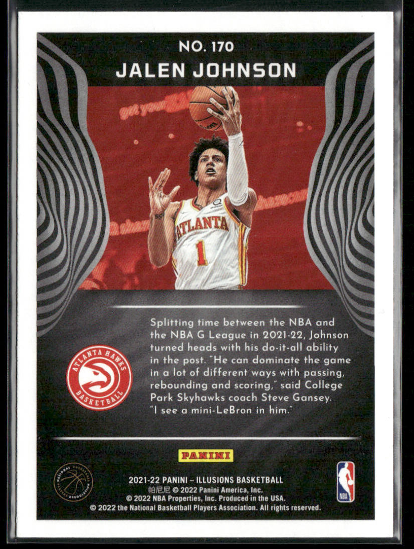 Jalen Johnson 2021-22 Panini Illusions Emerald #170 RC Atlanta Hawks