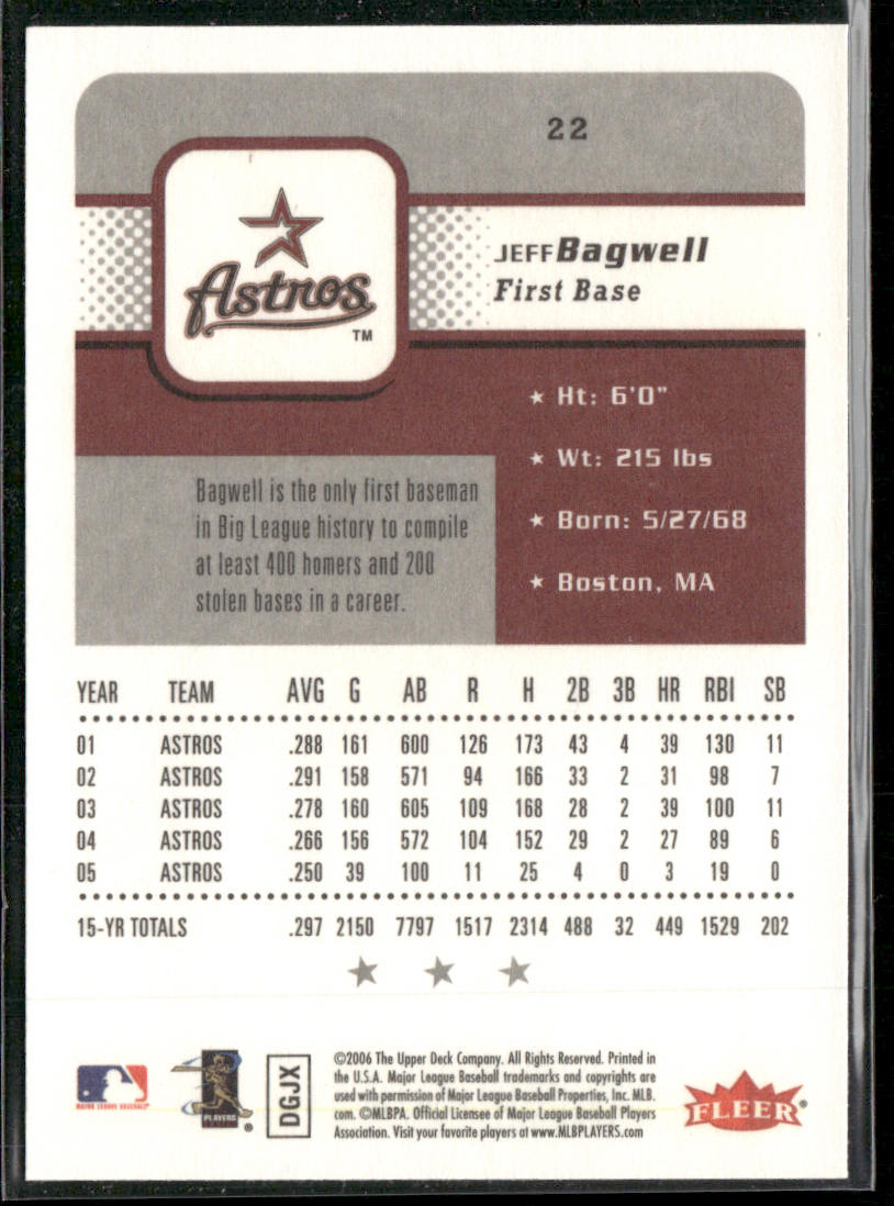 Jeff Bagwell 2006 Fleer #22 Houston Astros