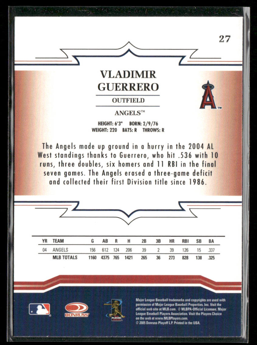 Vladimir Guerrero 2005 Donruss Throwback Threads #27 Los Angeles Angels