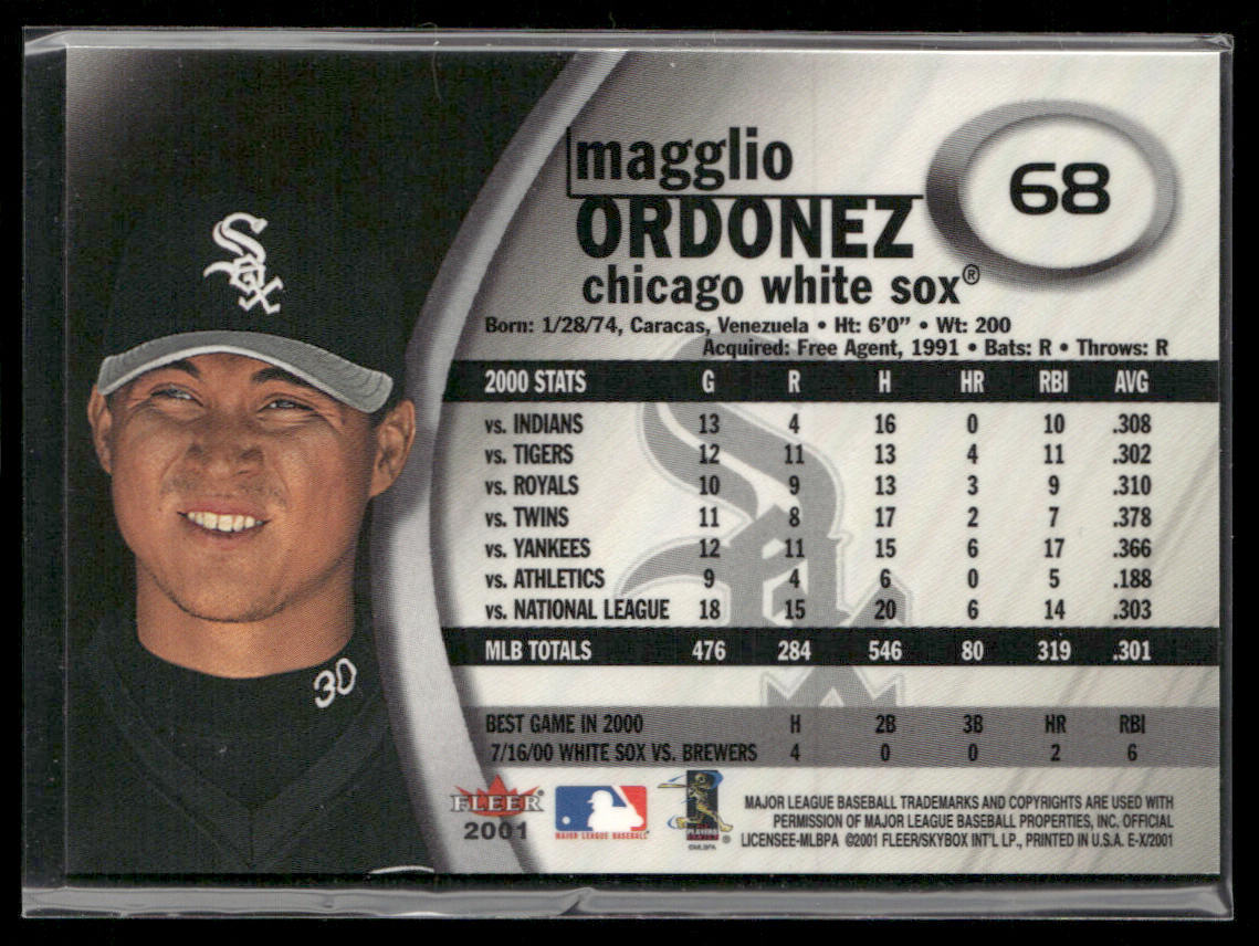 Magglio Ordonez 2001 Fleer E-X #68 Chicago White Sox