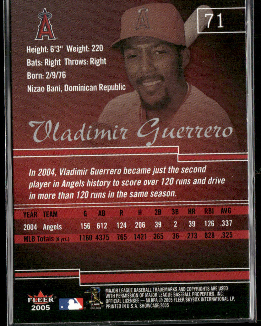 Vladimir Guerrero 2005 Fleer Showcase #71 Los Angeles Angels