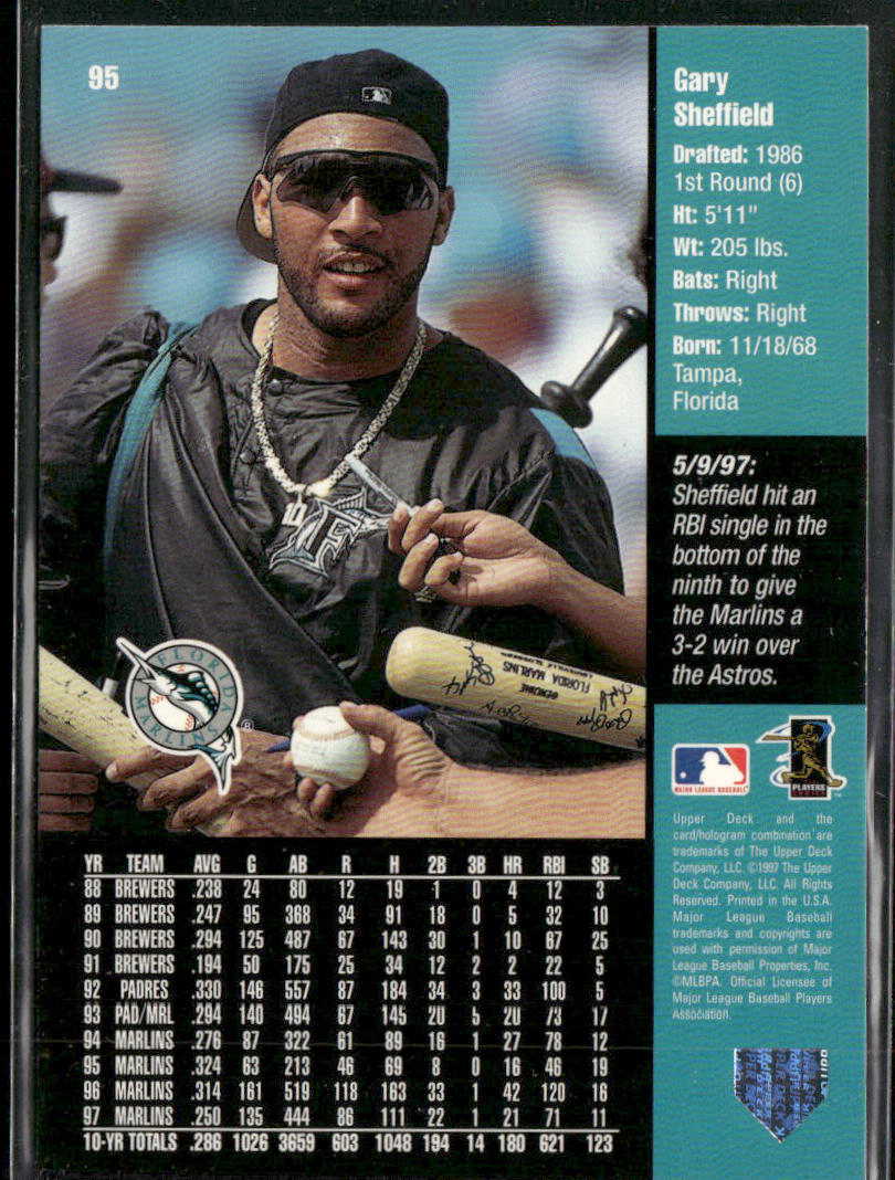 Gary Sheffield 1998 Upper Deck #95 Florida Marlins