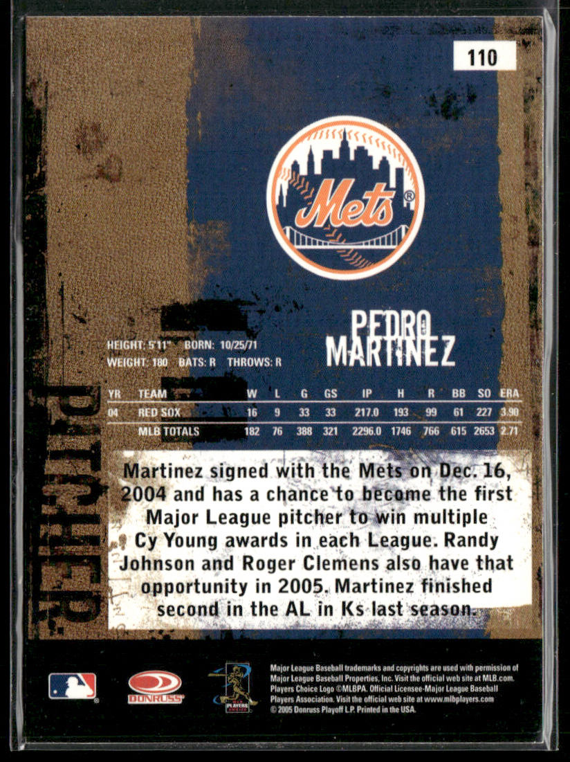 Pedro Martinez 2005 Donruss Leather & Lumber #110 New York Mets