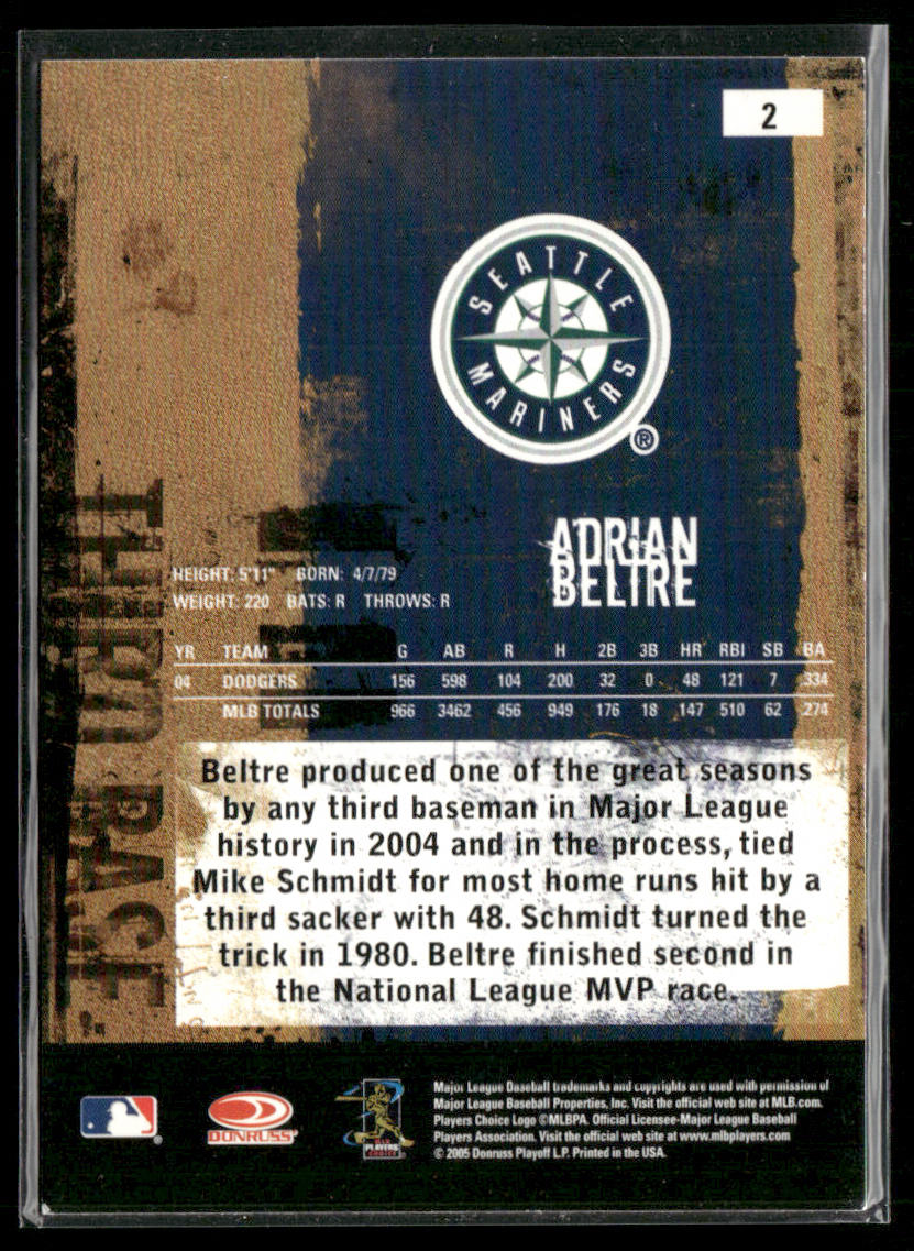 Adrian Beltre 2005 Donruss Leather & Lumber #2 Seattle Mariners