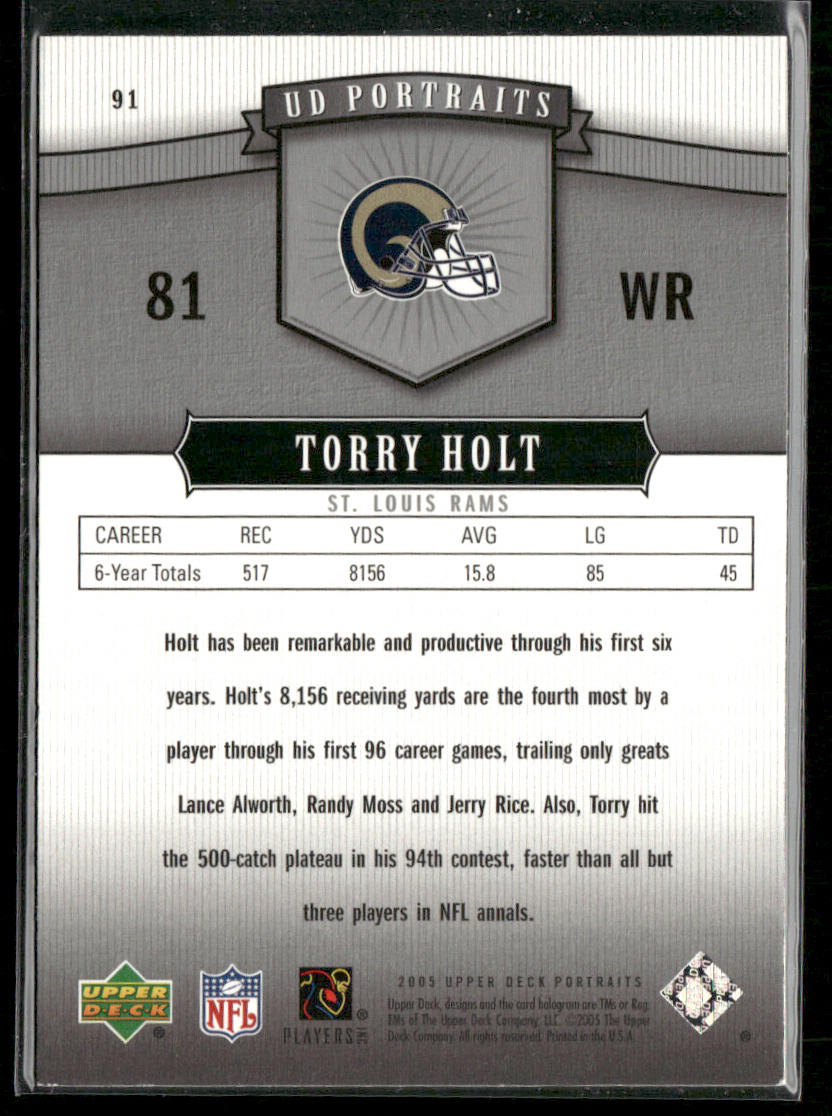 Torry Holt 2005 Upper Deck Portraits #91 St. Louis Rams