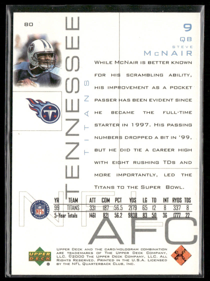 Steve McNair 2000 Upper Deck Pros & Prospects #80 Tennessee Titans
