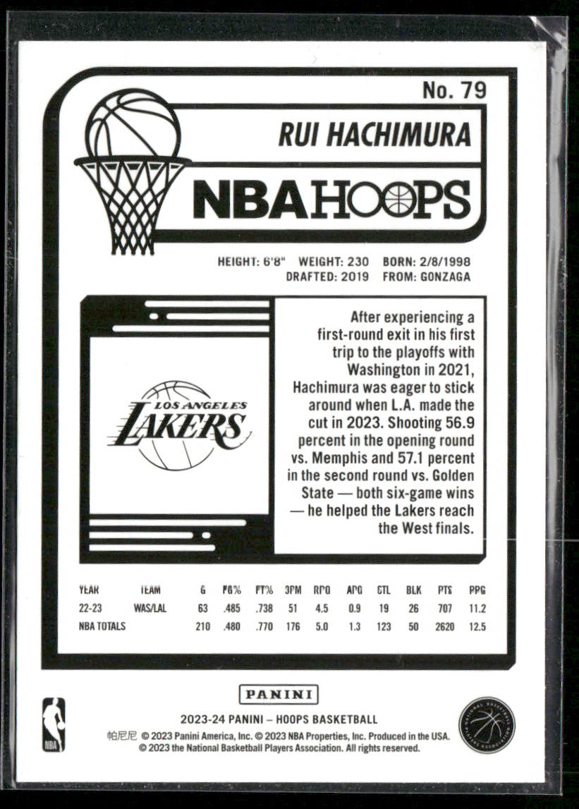 Rui Hachimura 2023-24 Hoops #79 Los Angeles Lakers