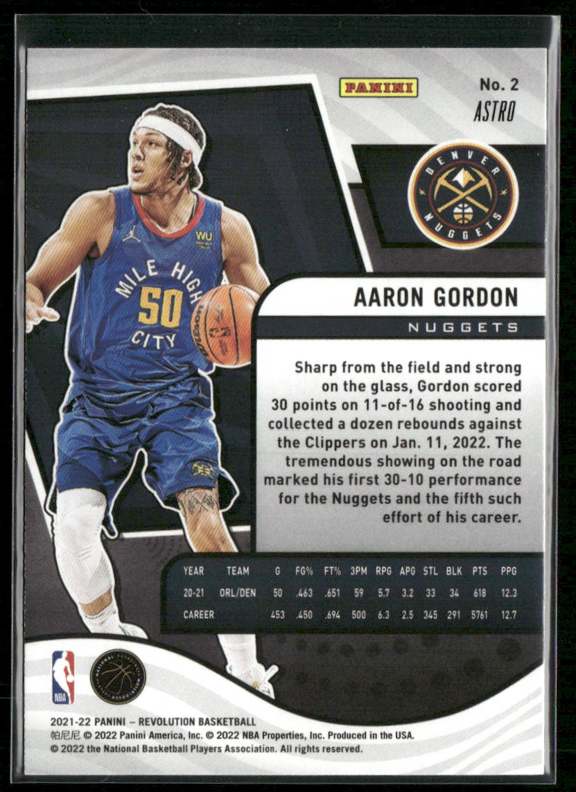 Aaron Gordon 2021-22 Panini Revolution Astro #2 Denver Nuggets