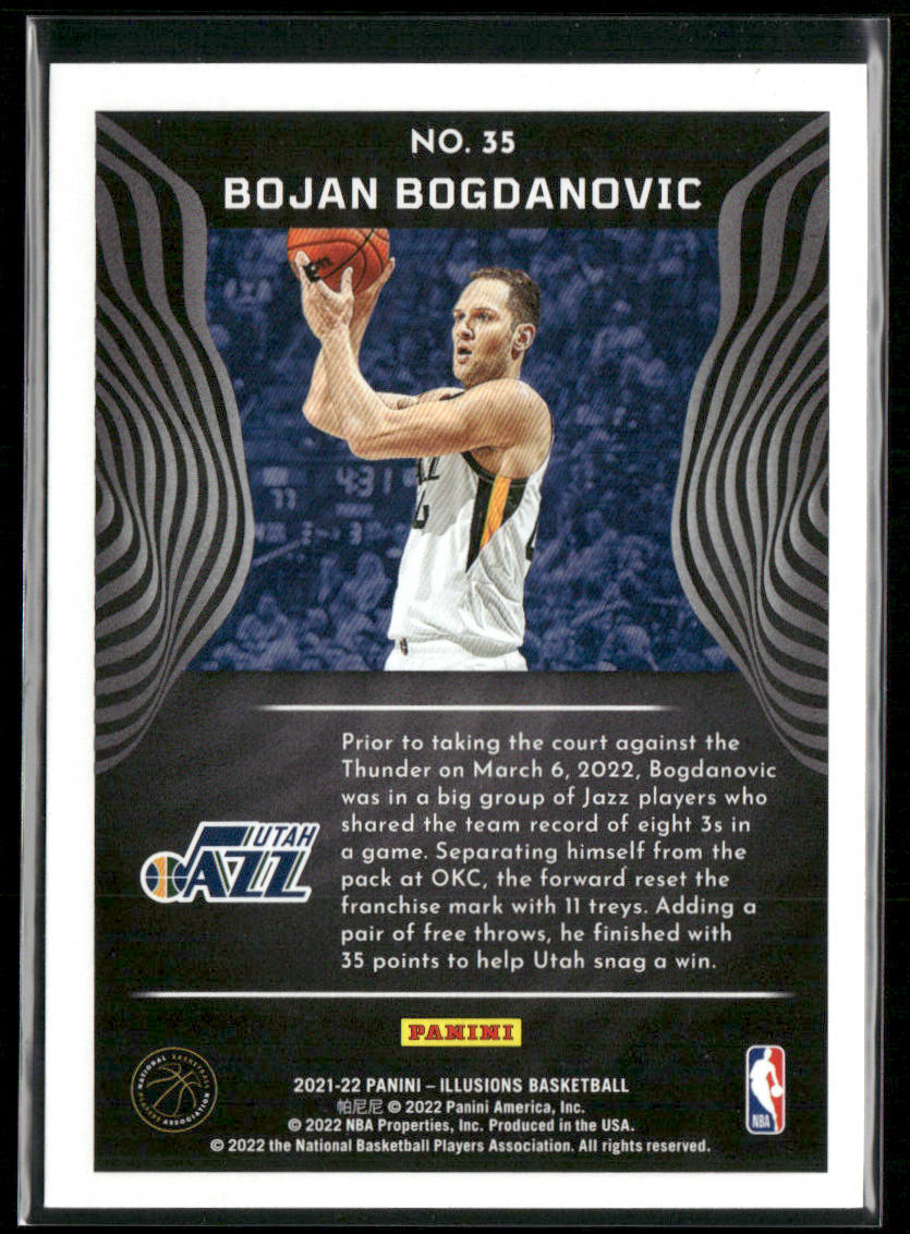 Bojan Bogdanovic 2021-22 Panini Illusions Emerald #35 Utah Jazz
