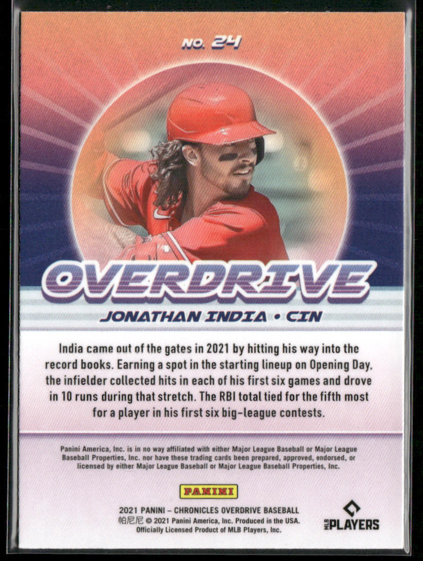 Jonathan India 2021 Panini Chronicles Overdrive #24 Cincinnati Reds