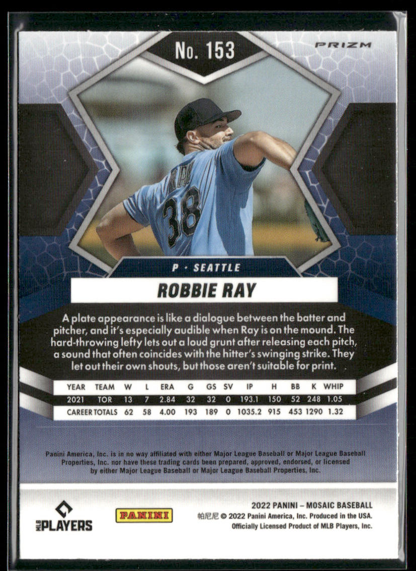 Robbie Ray 2022 Panini Mosaic Reactive Orange Mosaic #153 Seattle Mariners