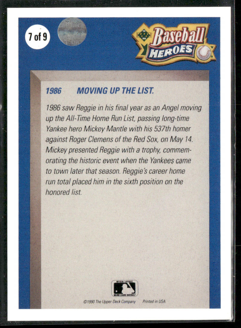Reggie Jackson 1990 Upper Deck Baseball Heroes: Reggie Jackson #7