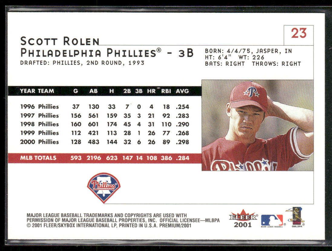 Scott Rolen 2001 Fleer Premium #23 Philadelphia Phillies