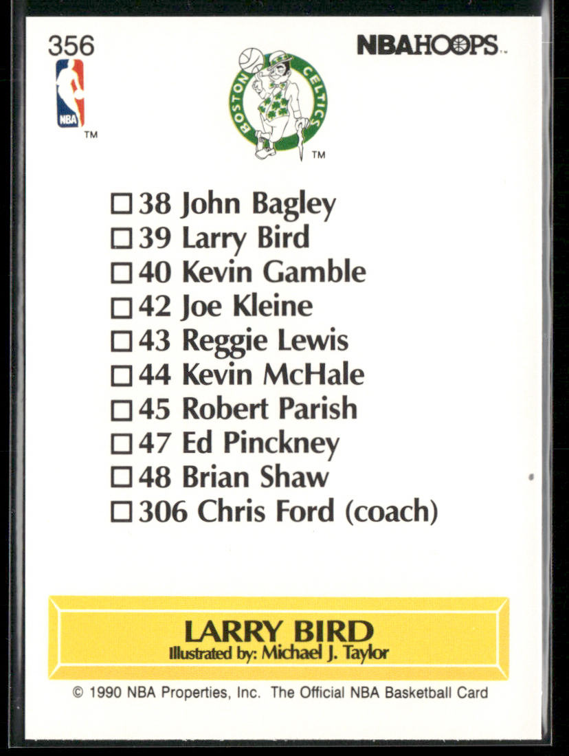 Larry Bird 1990-91 Hoops #356 Boston Celtics