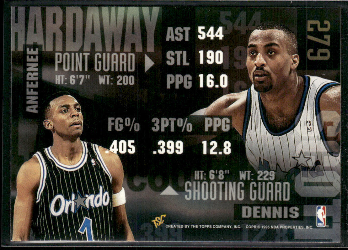 Dennis Scott / Anfernee Hardaway 1994-95 Stadium Club #279 Orlando Magic