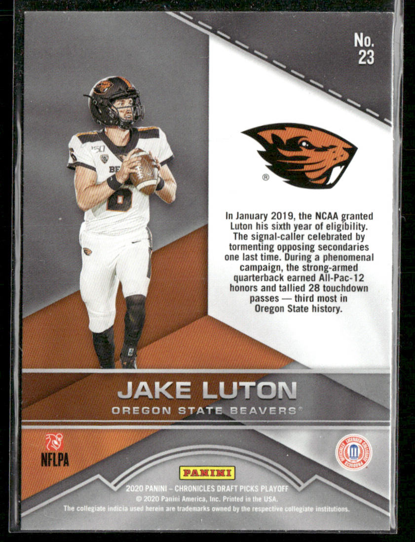 Jake Luton 2020 Panini Chronicles Draft Picks Playoff Draft Picks #23 Beavers
