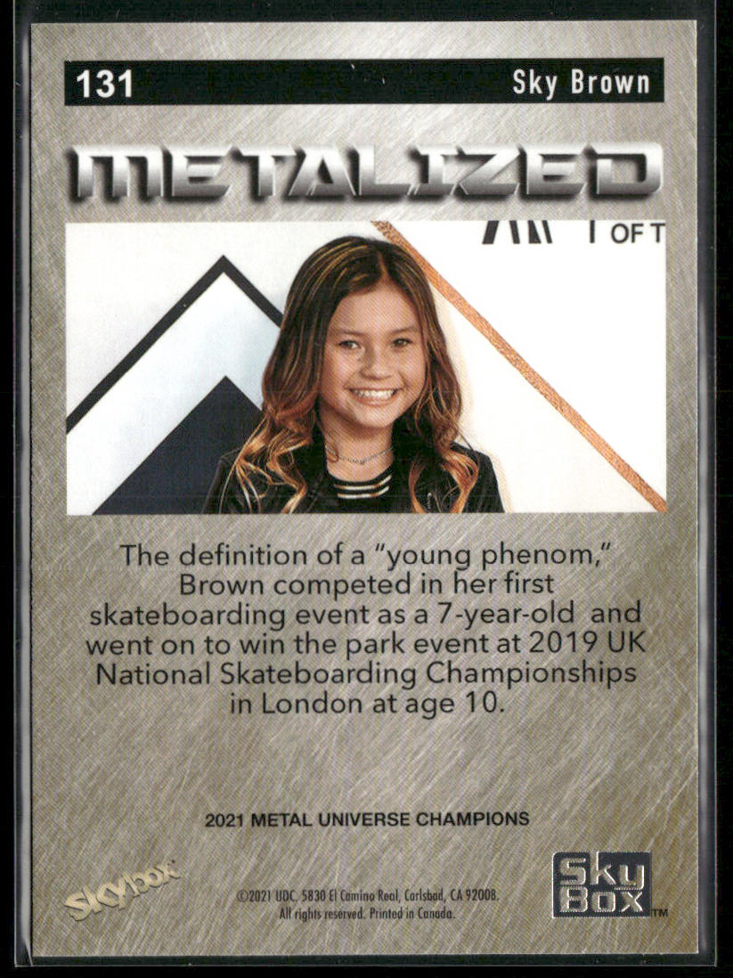 Sky Brown 2021 SkyBox Metal Universe Champions Copper #131