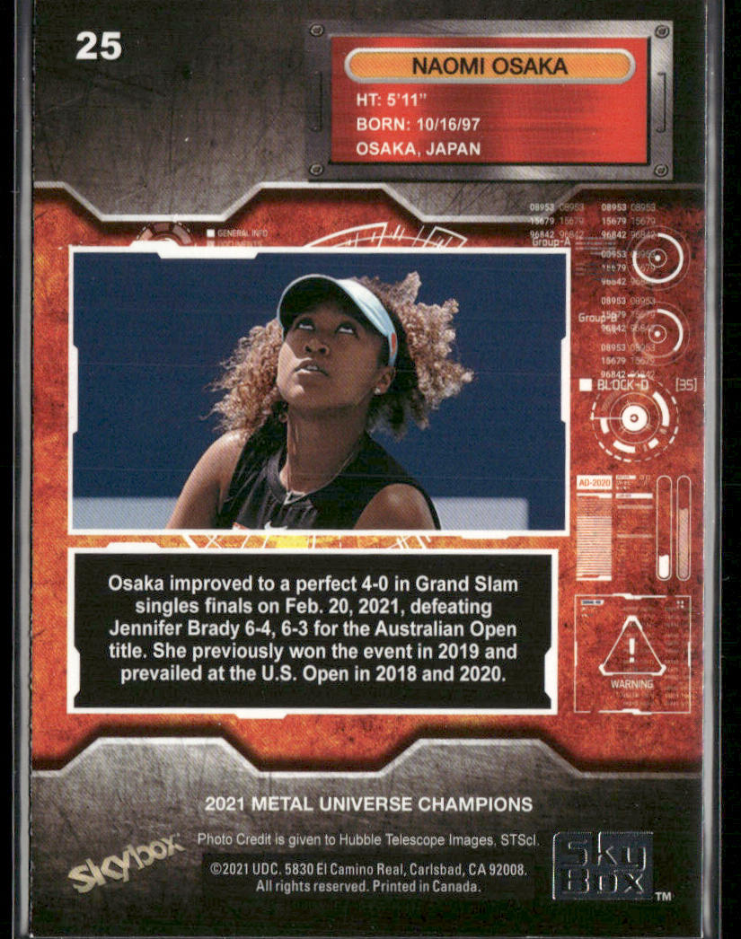 Naomi Osaka 2021 SkyBox Metal Universe Champions #25