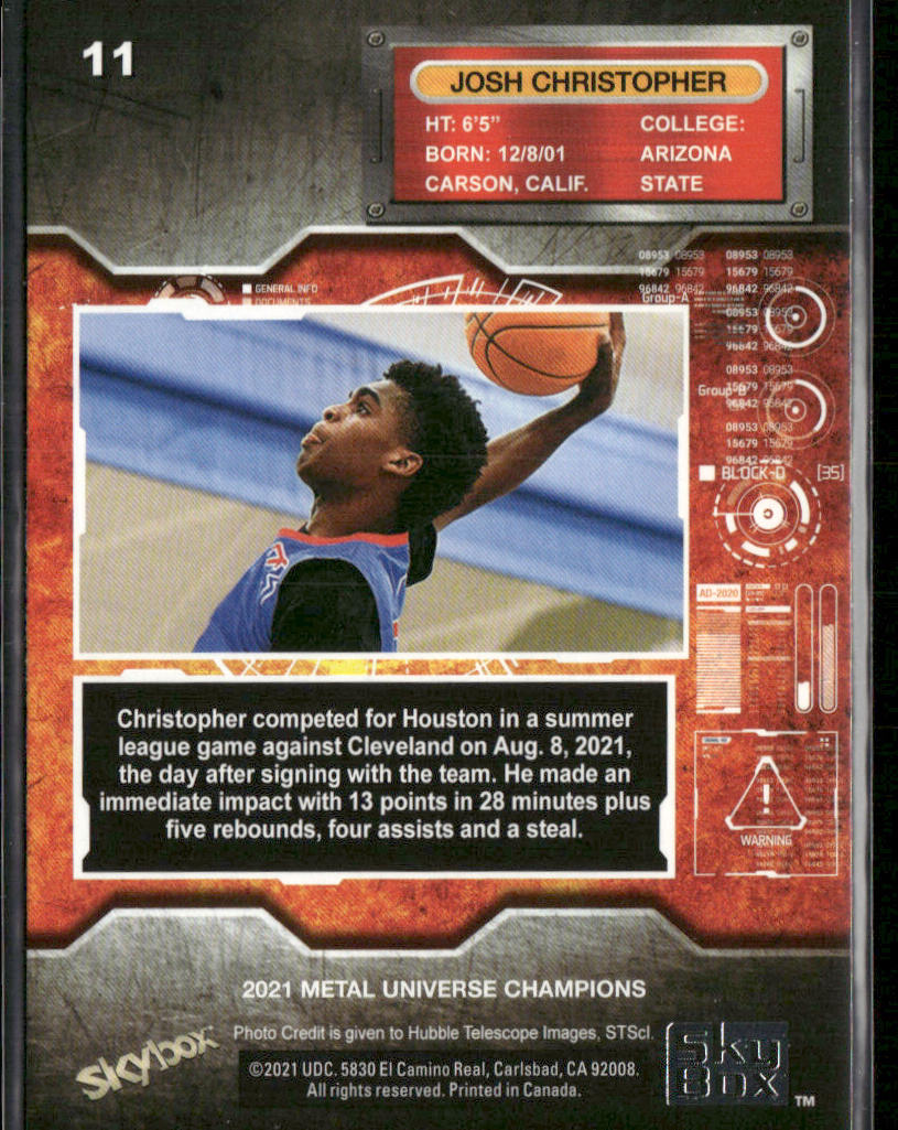 Josh Christopher 2021 SkyBox Metal Universe Champions #11