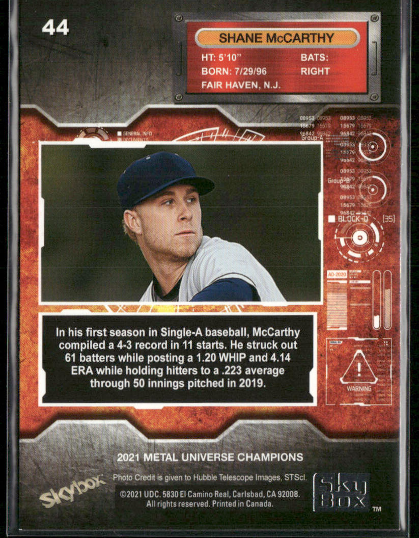 Shane McCarthy 2021 SkyBox Metal Universe Champions #44