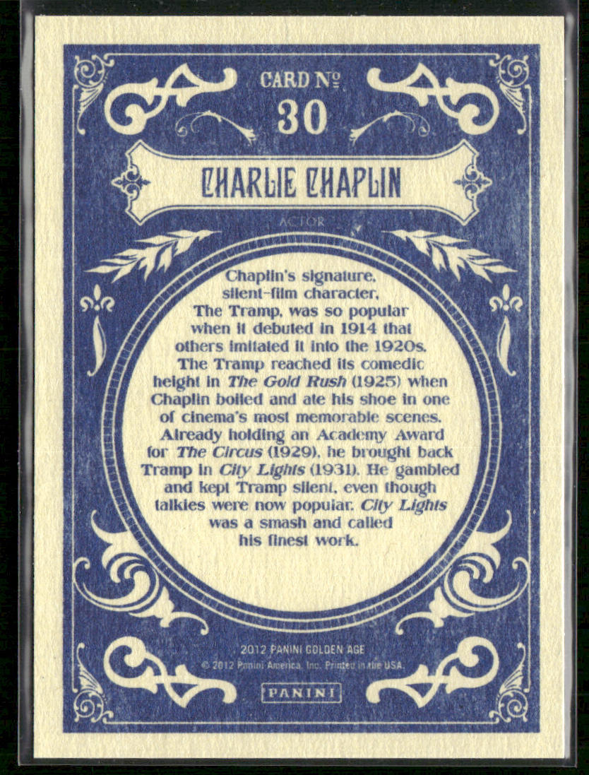 Charlie Chaplin 2012 Panini Golden Age #30