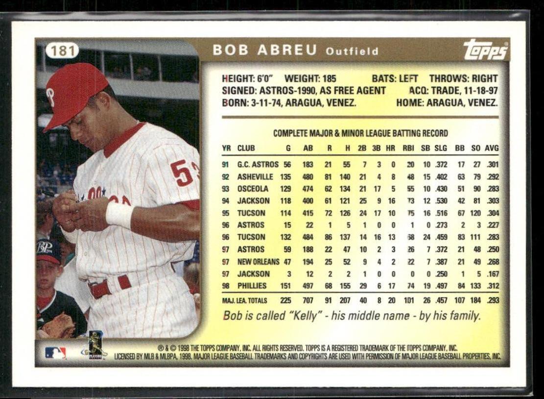 Bob Abreu 1999 Topps #181 Philadelphia Phillies