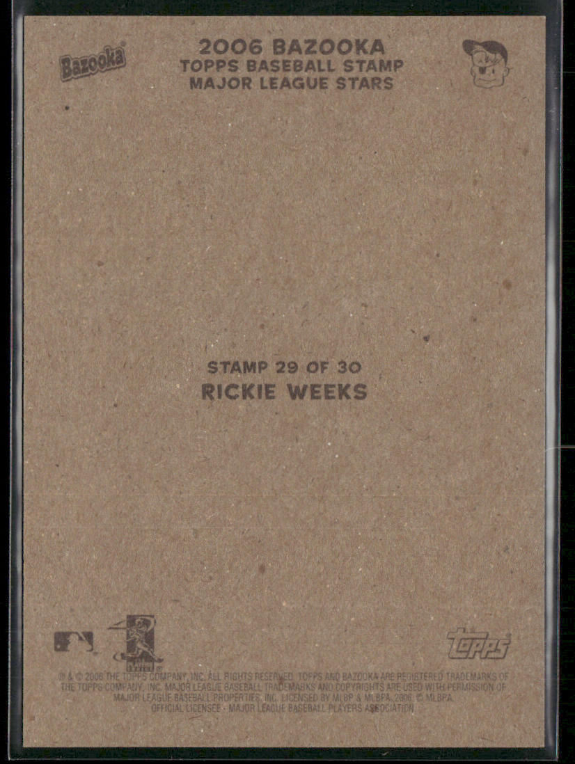 Rickie Weeks 2006 Bazooka Stamps #29 Milwaukee Brewers