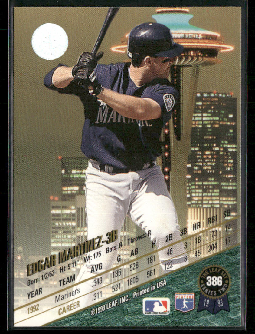 Edgar Martinez 1993 Leaf #386 Seattle Mariners