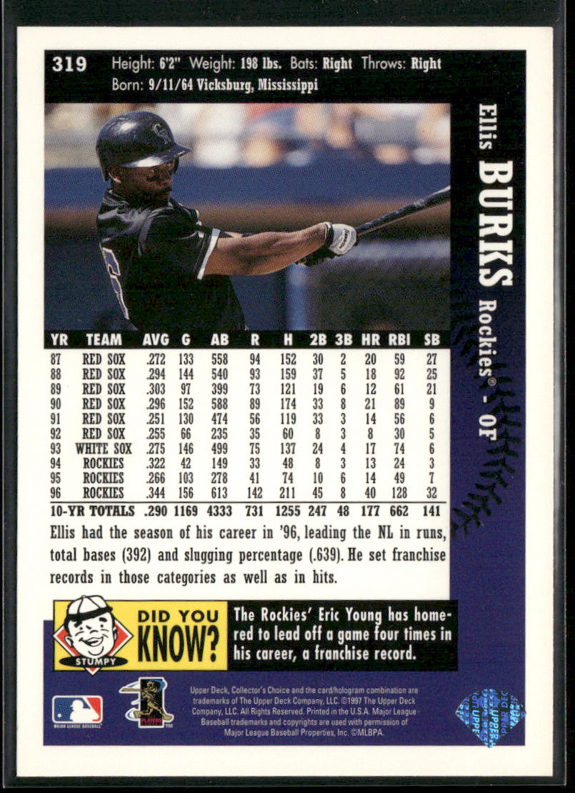 Ellis Burks 1997 Collector's Choice #319 Colorado Rockies