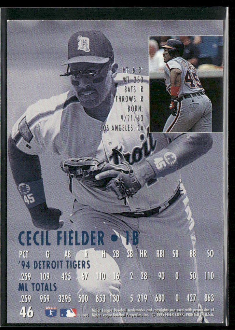 Cecil Fielder 1995 Ultra #46 Detroit Tigers