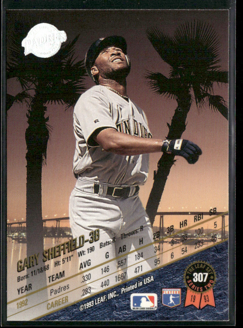 Gary Sheffield 1993 Leaf #307 San Diego Padres