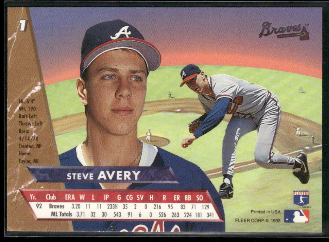 Steve Avery 1993 Ultra #1 Atlanta Braves