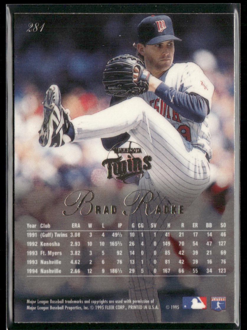 Brad Radke 1995 Flair #281 RC Minnesota Twins