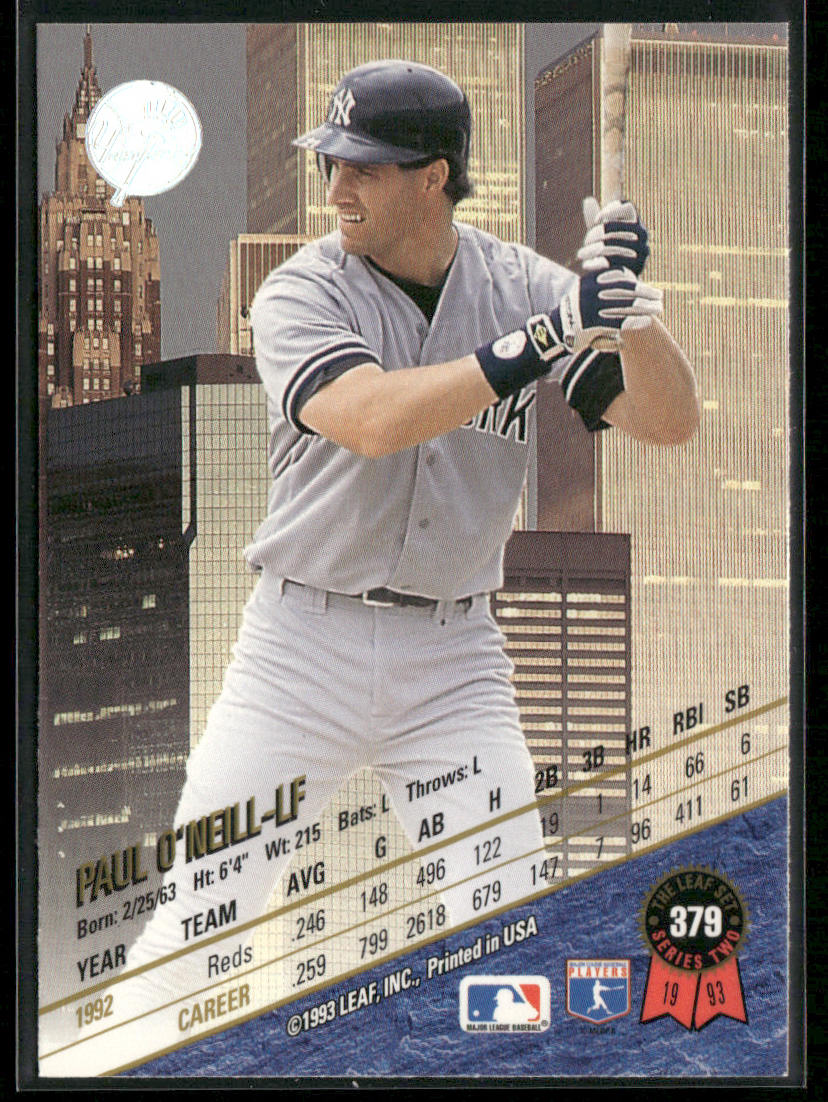 Paul O'Neill 1993 Leaf #379 New York Yankees