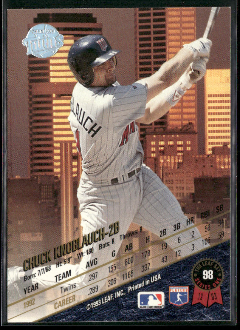 Chuck Knoblauch 1993 Leaf #98 Minnesota Twins