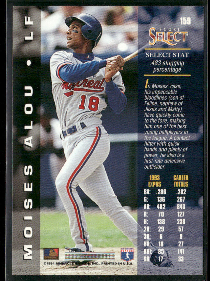 Moises Alou 1994 Select #159 Montreal Expos