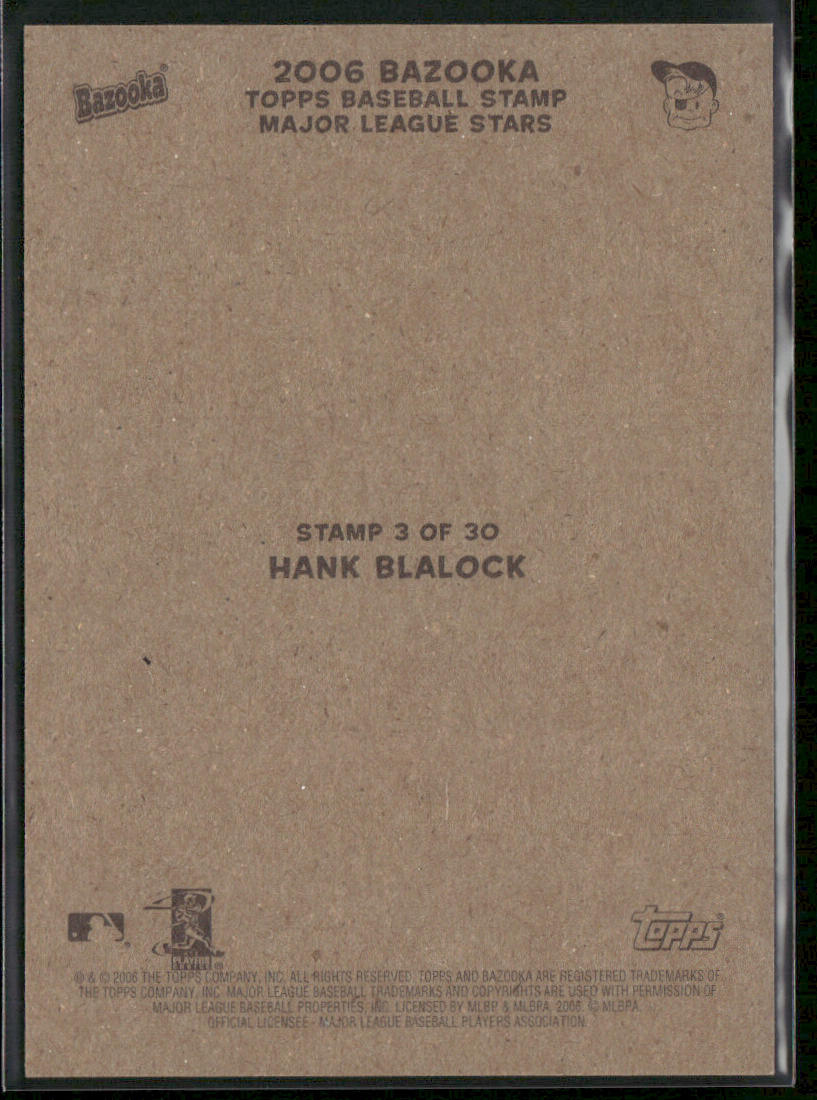 Hank Blalock 2006 Bazooka Stamps #3 Texas Rangers