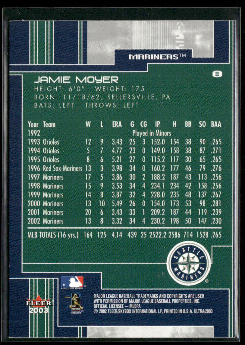 Jamie Moyer 2003 Ultra #8 Seattle Mariners