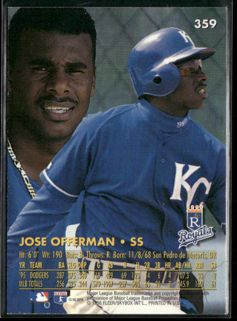 Jose Offerman 1996 Ultra #359 Kansas City Royals